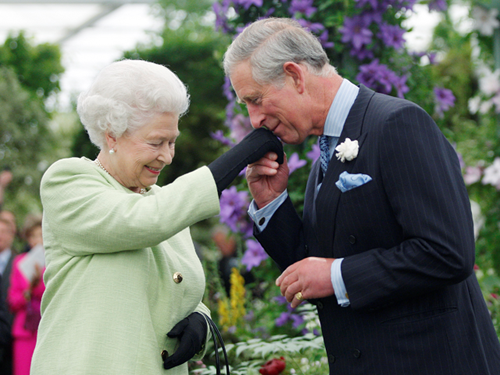 Queen Elizabeth II and Prince Charles (now King Charles III)