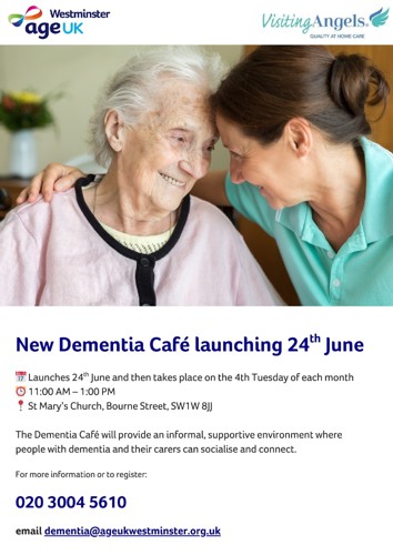 Launch of New Age UK Westminster Memory Cafe poster